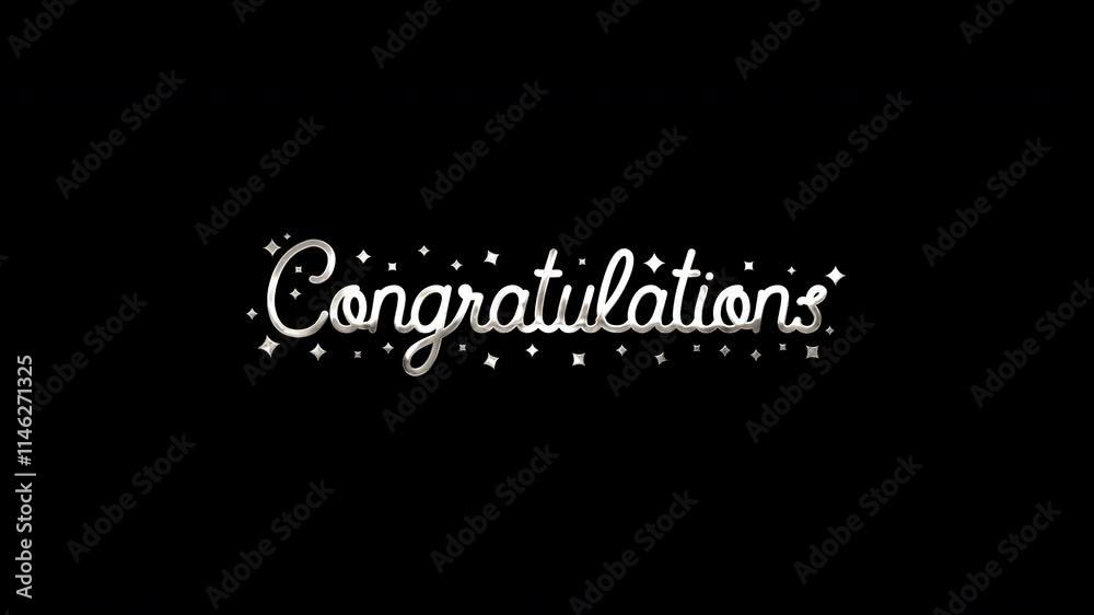 Congratulations Animation in silver color, alpha channel. Animated Congratulations suitable for graduation, achievements, success, wishes, and events Congratulations Animation in silver color, alpha channel. Animated Congratulations suitable for graduation, achievements, success, wishes, and events