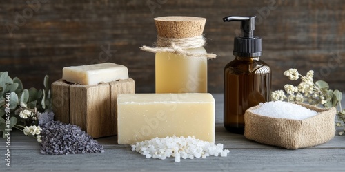 Spa Kit featuring essential items such as shampoo, soap bar, shower gel, and aromatherapy salt. This Spa Kit is ideal for relaxation and pampering, offering a complete toiletries experience.