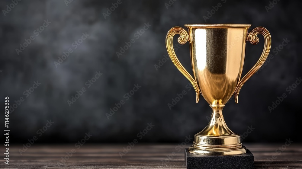 A shiny gold, background, luxury trophy, winner, background, achievement on a wood, background, wooden, planken surface against a dark background, symbolizing achievement. A shiny gold, background, luxury trophy, winner, background, achievement on a wood, background, wooden, planken surface against a dark background, symbolizing achievement.
