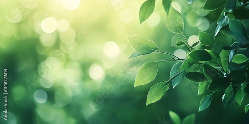 Green abstract background featuring blurred plant leaves creates a serene nature bokeh effect, enhancing the overall ambiance of the green abstract background and providing a calming visual