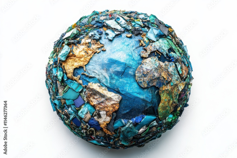 Earth Collage of Waste Materials for Management Awareness Earth Collage of Waste Materials for Management Awareness