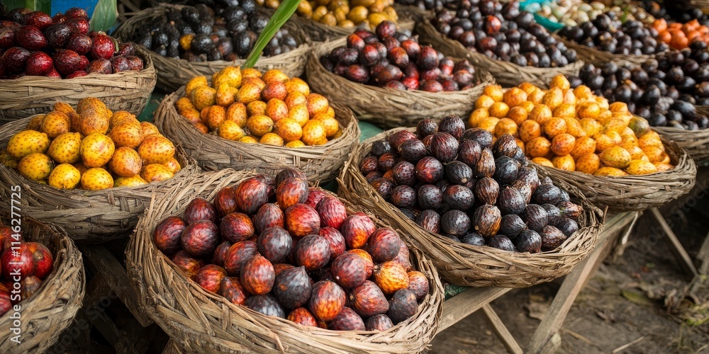 A selection of Nipa palm fruits from the mangrove forest is available for sale at the market. These Nipa palm fruits are mineral rich and provide beneficial nutrients for human consumption. A selection of Nipa palm fruits from the mangrove forest is available for sale at the market. These Nipa palm fruits are mineral rich and provide beneficial nutrients for human consumption.