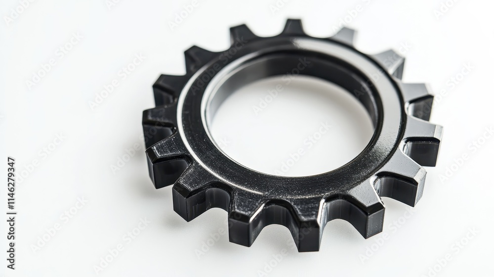 Close-up of Black Metallic Gear with Detailed Features Close-up of Black Metallic Gear with Detailed Features