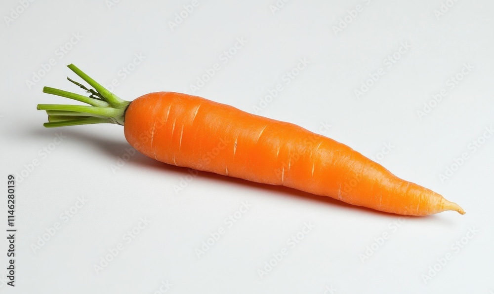 A carrot is shown on a white background