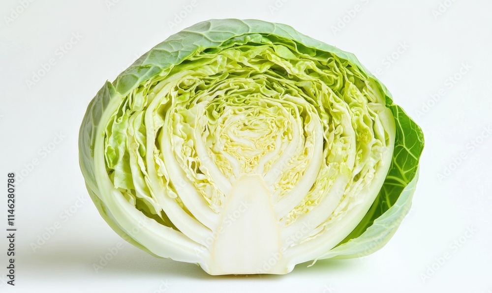 Fototapeta premium A piece of lettuce is cut in half