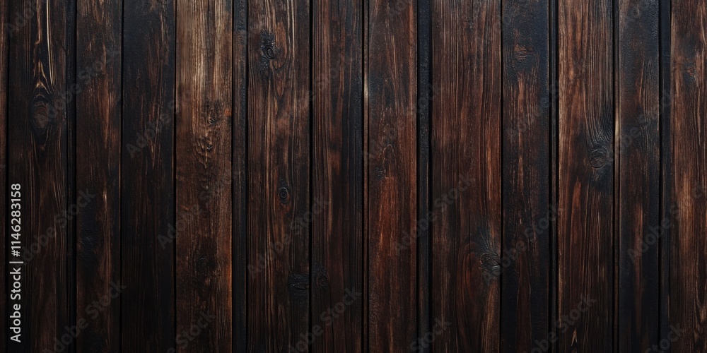 Obraz premium Dark brown wooden texture background, showcasing rich tones and intricate natural patterns. This dark brown texture adds a warm, rustic feel, perfect for various design projects.