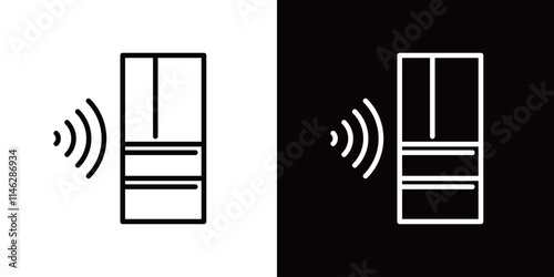 冷蔵庫のシンプルなラインアイコン
