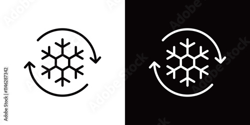 冷凍庫コントロールのシンプルなラインアイコン
