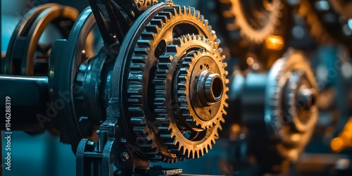 Industrial engine gear wheels feature prominently against a dynamic background, showcasing the intricate design and functionality of these essential engine gear wheels in an industrial setting.