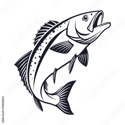 Atlantic Croaker Fish Vector Art and Illustration