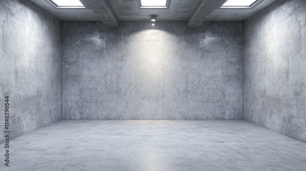 A minimalist concrete room with bright light, background, eleganting, ideal for presentations or exhibitions. A minimalist concrete room with bright light, background, eleganting, ideal for presentations or exhibitions.