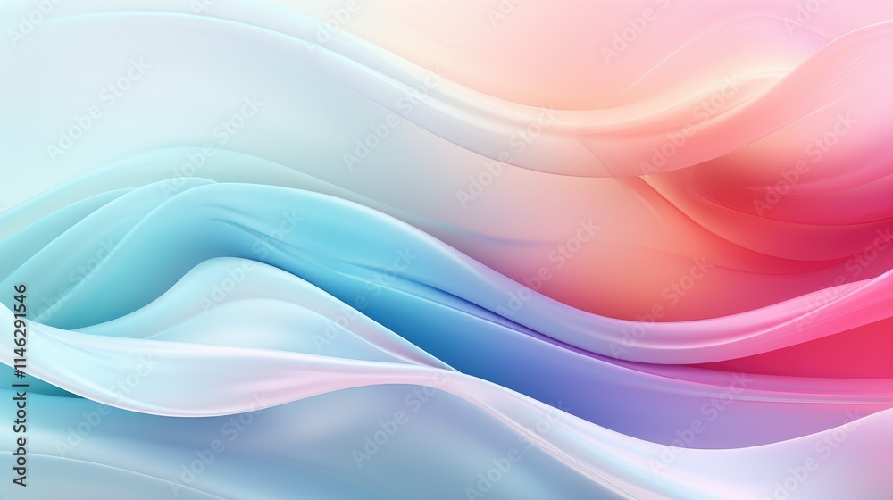 Fototapeta premium Iridescent flowing waves with dynamic movement