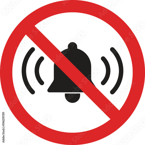 No bell sign isolated on white background . Notification prohibition sign . Mute notification icon vector