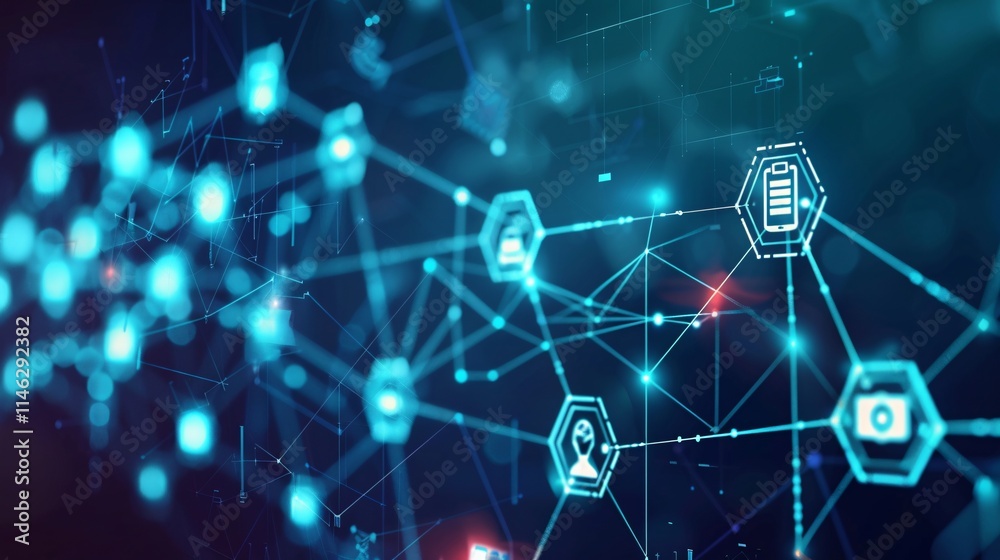Interconnected Futuristic Network of Digital Data and Communication Patterns Abstract technology background with dynamic lines shapes Interconnected Futuristic Network of Digital Data and Communication Patterns Abstract technology background with dynamic lines shapes