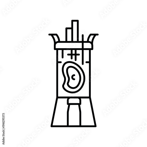 Microbiological fermentation black line icon.