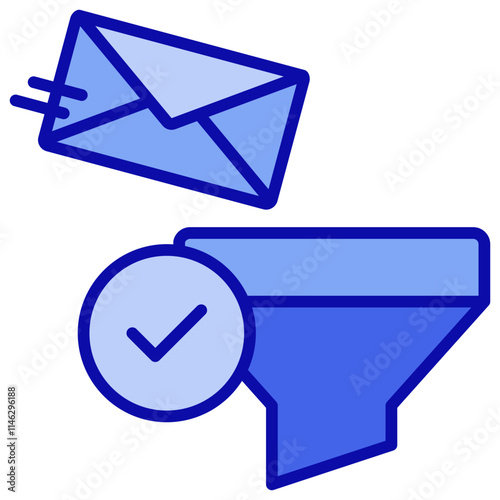 Spam Filters Blue Color Icon