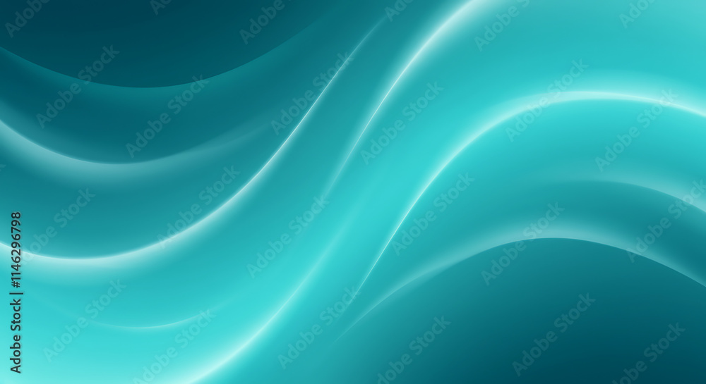 Abstract Teal Wave Background Swirling Smooth Flowing Curves Design Abstract Teal Wave Background Swirling Smooth Flowing Curves Design
