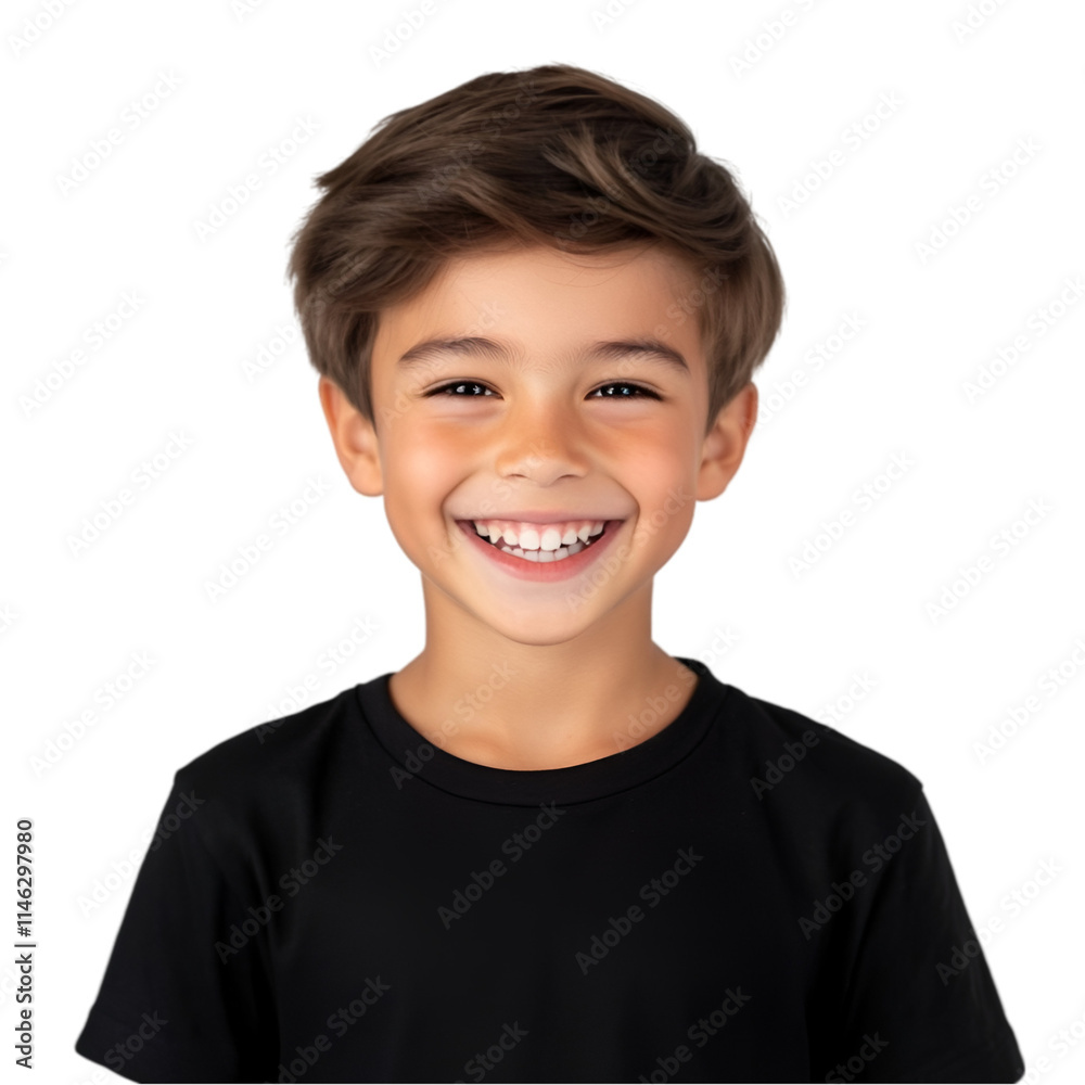 A happy little boy with brunette hair smiling with happy isolated on white background A happy little boy with brunette hair smiling with happy isolated on white background
