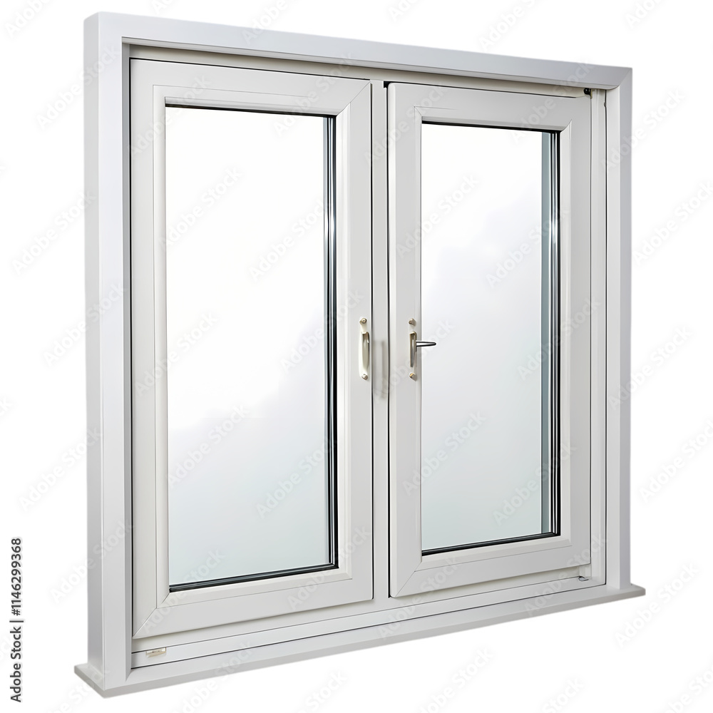 Gray plastic euro window on isolated background Gray plastic euro window on isolated background