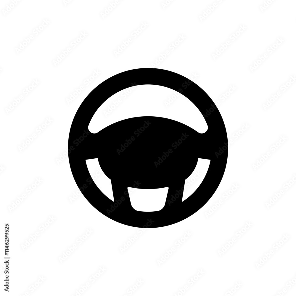 Steering wheel icon. Automobile steer wheel illustration on white background