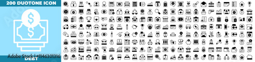 Debt Duotone Editable Icons set