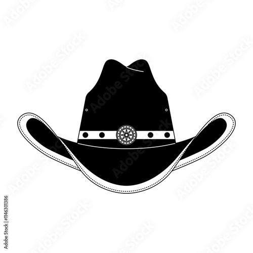 Wild West elements in modern decoration style. Western-themed vector illustration. Monochrome style.