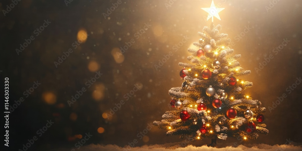 A beautifully decorated Christmas tree with lights and ornaments, radiating festive cheer. A beautifully decorated Christmas tree with lights and ornaments, radiating festive cheer.
