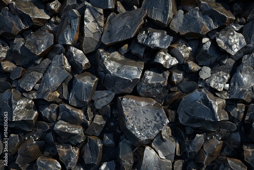 Wallpaper Mural  Big pile of natural black coals. Detailed photo textured background Torontodigital.ca