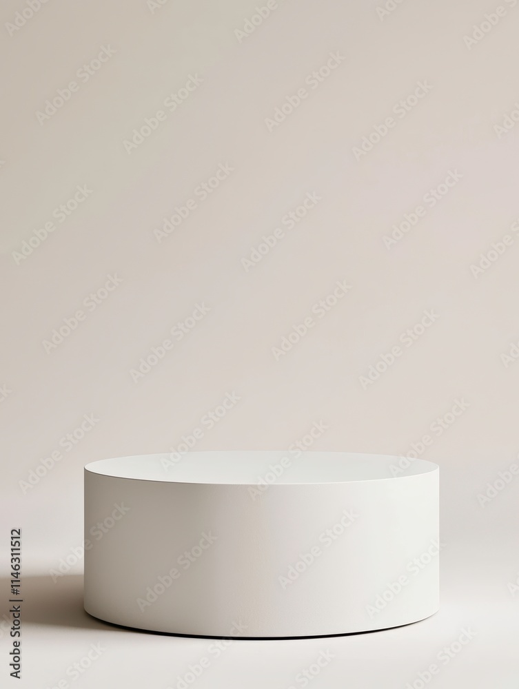 Elegant Minimalist Circular Platform in a Warm Neutral Background
