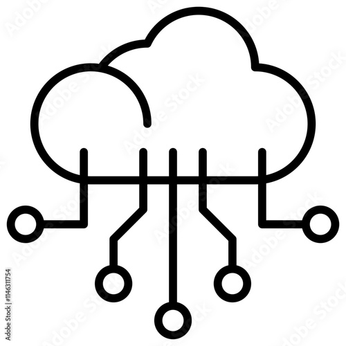 Cloud Computing Outline Icon