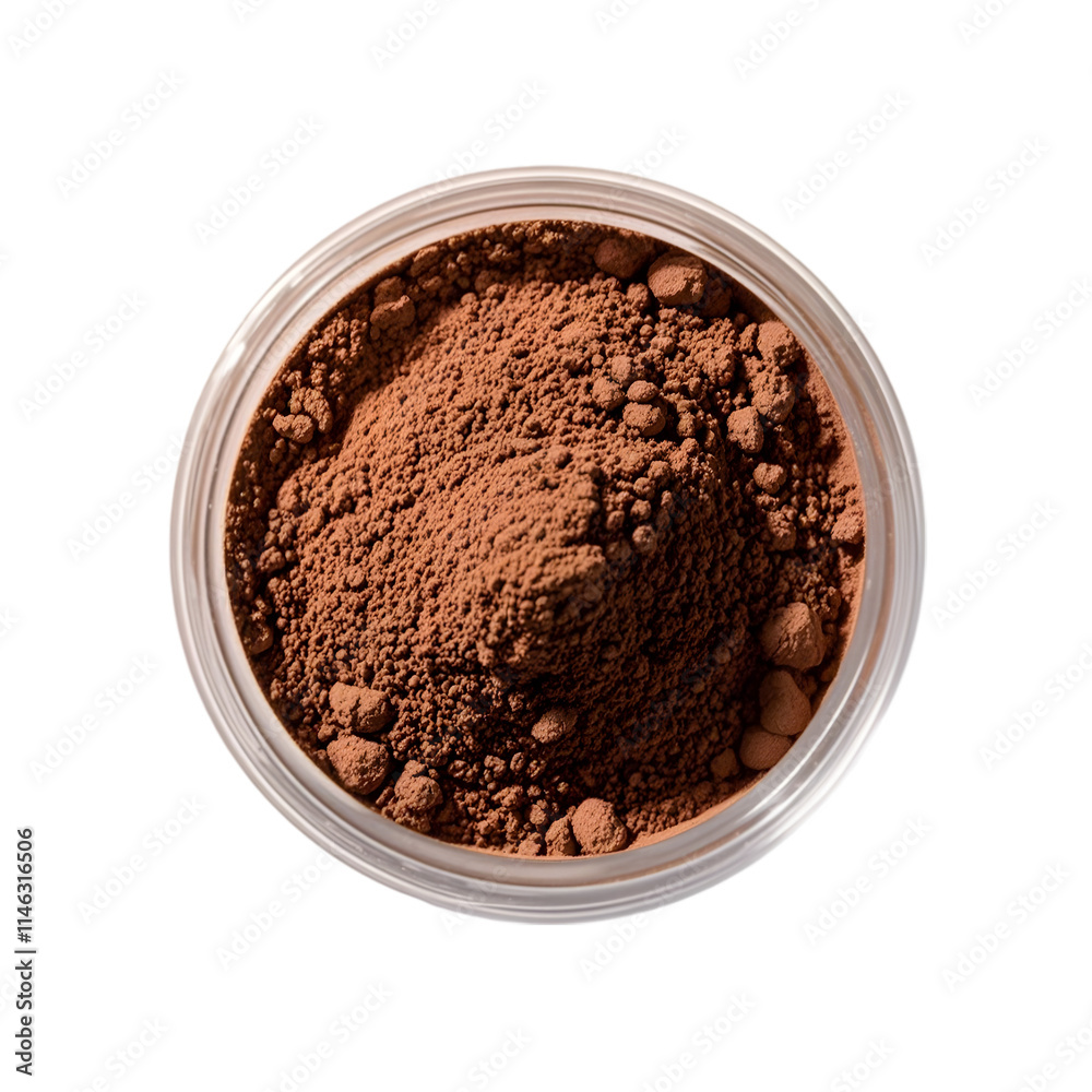 Raw Organic Cocoa Powder on transparent background