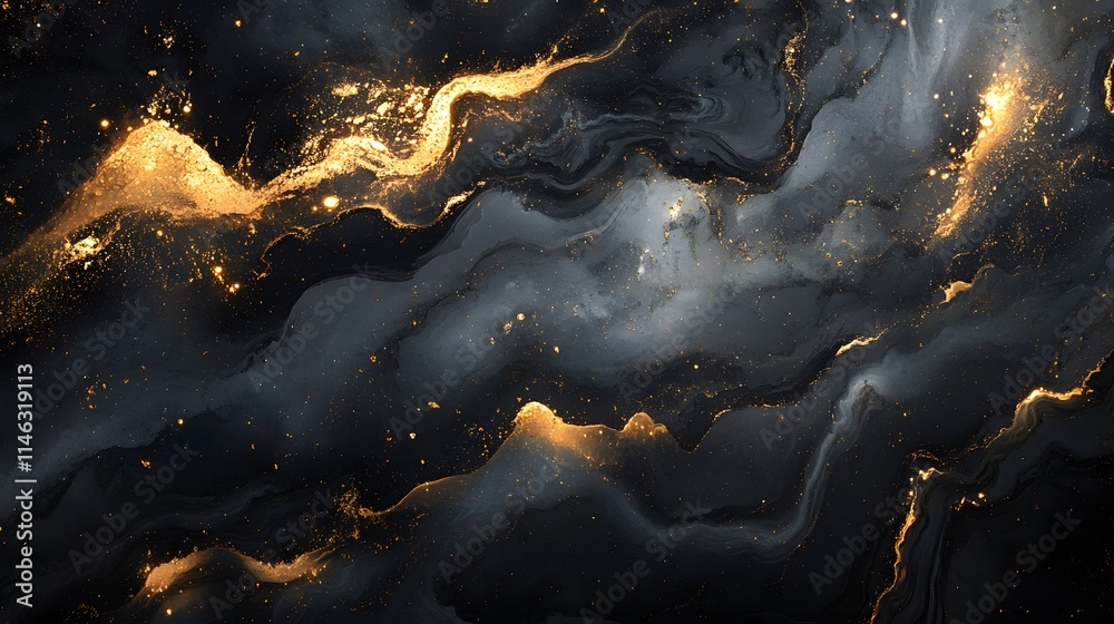 Luxury black and gold marble texture with flowing abstract liquid art, metallic gold swirls, and deep black background features high contrast marbling and a modern, elegant design. Luxury black and gold marble texture with flowing abstract liquid art, metallic gold swirls, and deep black background features high contrast marbling and a modern, elegant design.