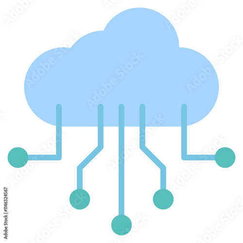 Cloud Computing Flat Icon