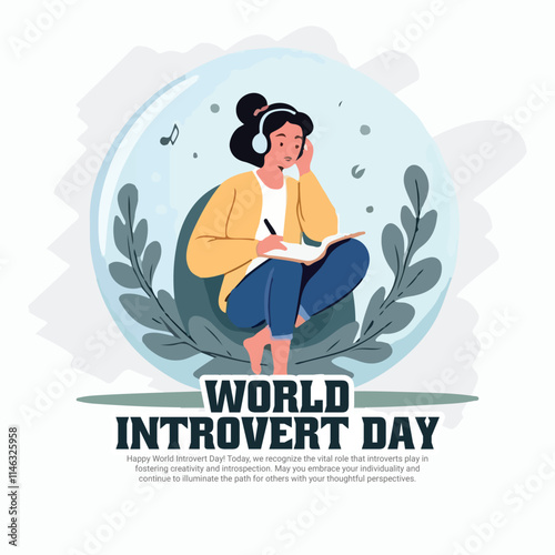 World Introvert Day on January 2nd social media post banner template, introvert awareness, celebrate introverts, introvert personality, introvert empowerment,