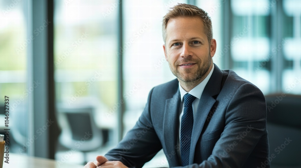 confident businessman in modern office setting confident businessman in modern office setting