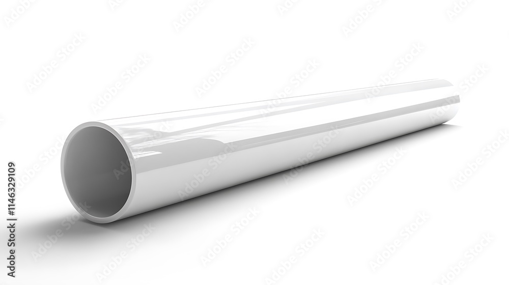 a single white, glossy cylinder lying horizontally a single white, glossy cylinder lying horizontally