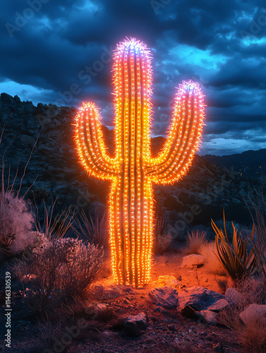  neon cactus silhouette
