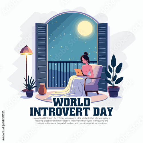 World Introvert Day on January 2nd social media post banner template, introvert awareness, celebrate introverts, introvert personality, introvert empowerment,