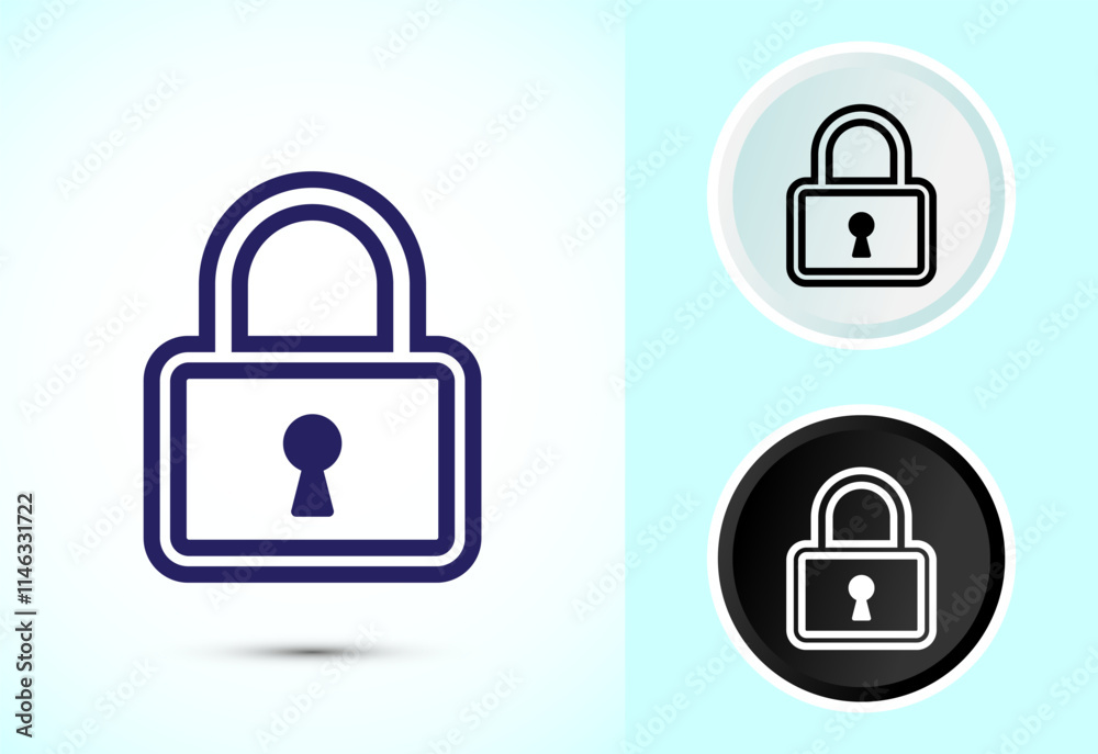 Lock icon design illustration. Security sign symbol, padlock icon Lock icon design illustration. Security sign symbol, padlock icon