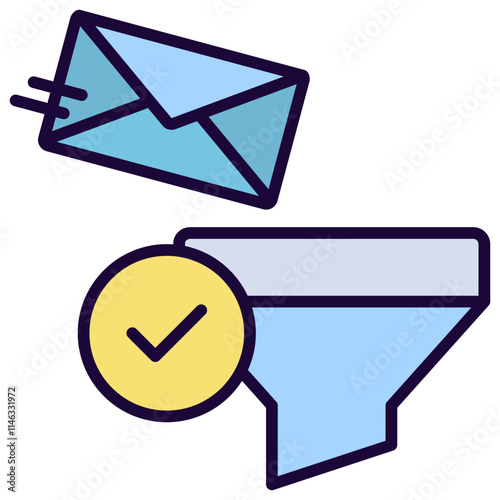 Spam Filters Outline Color Icon