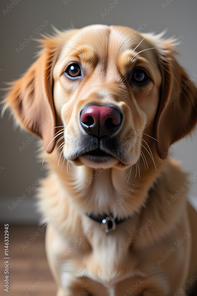 Golden retriever puppy with soft brown fur and bright eyes Golden retriever puppy with soft brown fur and bright eyes