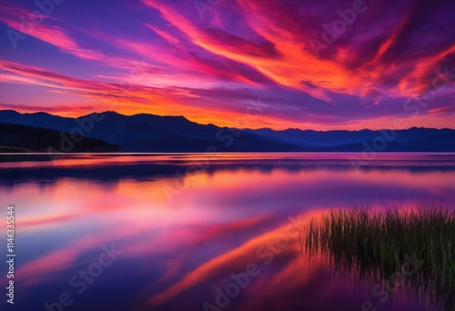 enchanting twilight landscape featuring glowing horizon vibrant colors delicate clouds serene atmosphere, aerial, afterglow, altitude, atmospheric, beauty