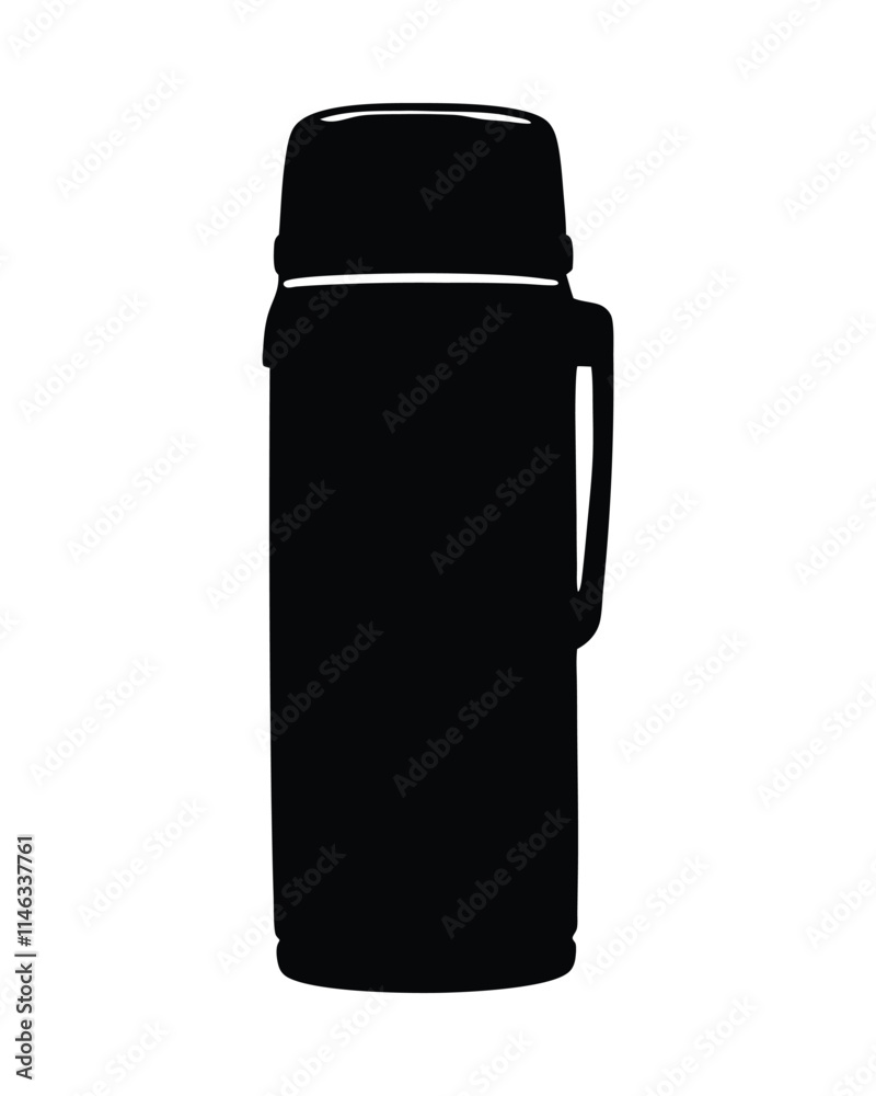 Thermos silhouette illustration isolated on a white background Thermos silhouette illustration isolated on a white background