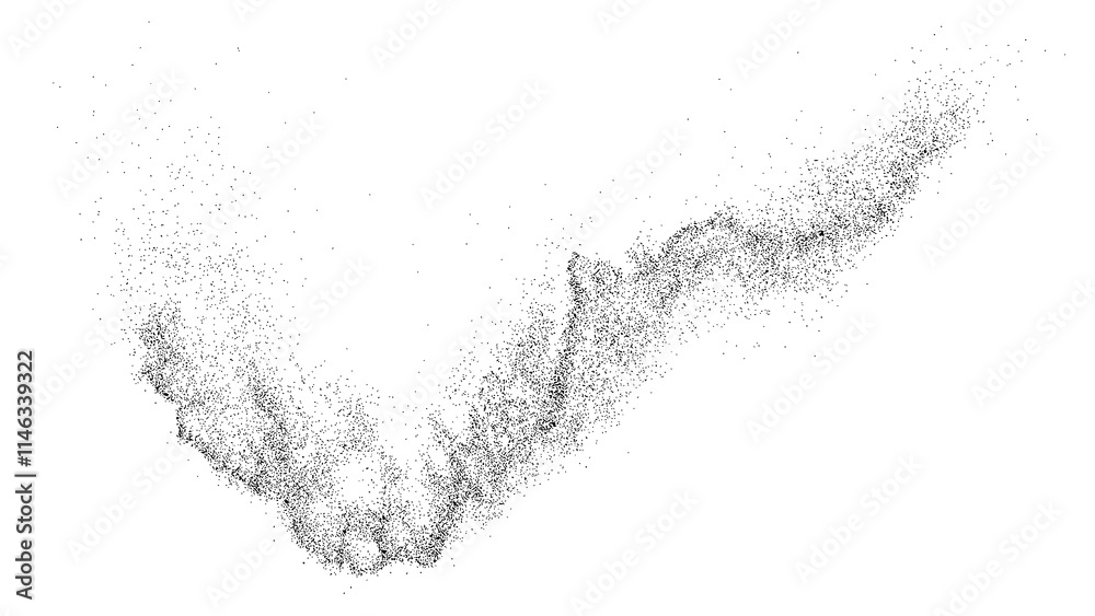 Black grainy texture. Abstract dust overlay. Grain noise. Black explosion on transparent background. Splash water effect. PNG format.