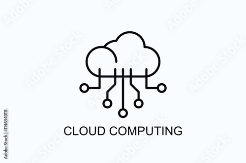 Cloud Computing Vector, Icon Or Logo Sign Symbol Illustration 