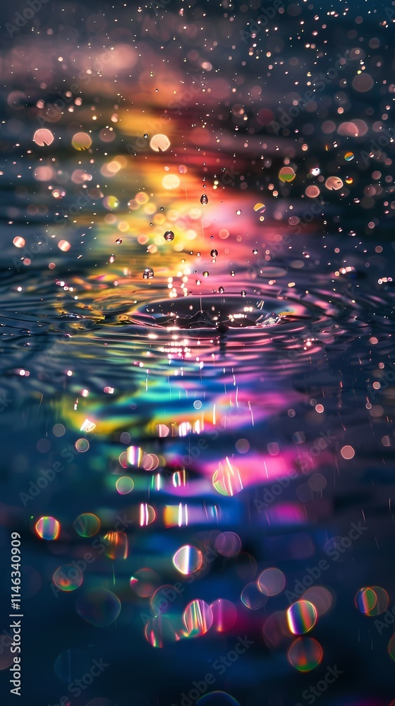 Rainbow seaside illustration poster background Rainbow seaside illustration poster background