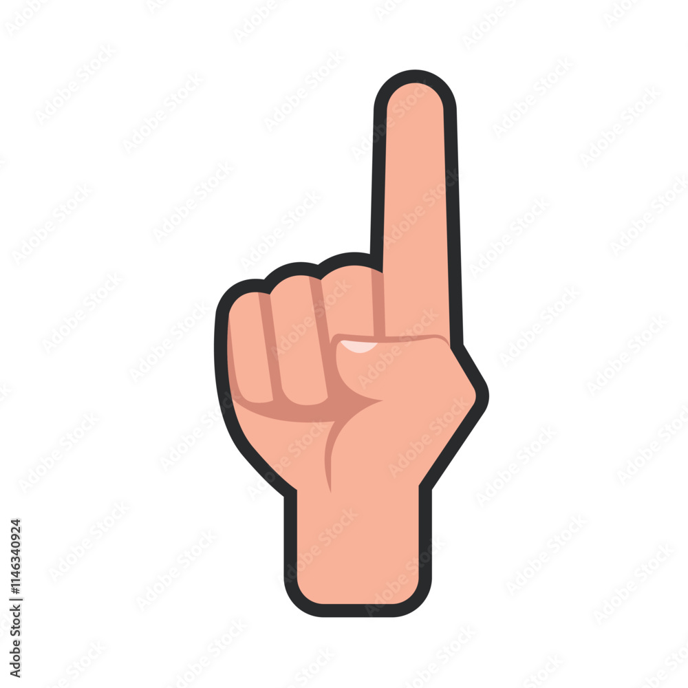 one hand finger gesture in flat vector design. one hand finger gesture in flat vector design.