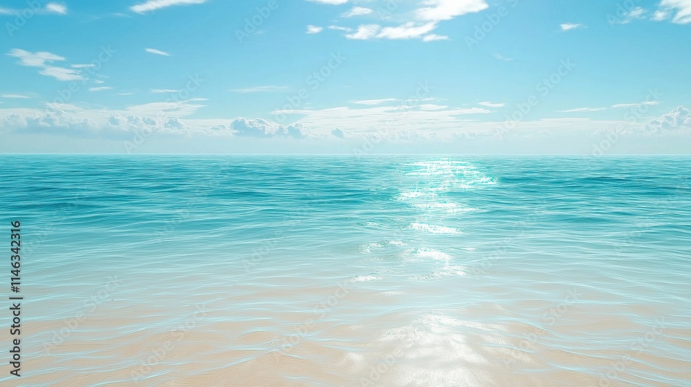 Beautiful beach with blue sky and clouds and calm water Beautiful beach with blue sky and clouds and calm water