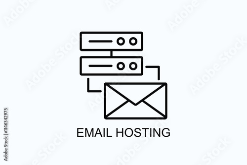 Email Hosting Vector, Icon Or Logo Sign Symbol Illustration 