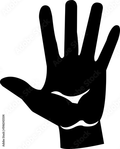 Human hand palm icon, finger, thumb,